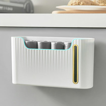 Garbage bag storage box creative simple wall hanging free punching large capacity kitchen plastic convenient bag storage artifact