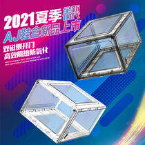 Transparent shoes case acrylic anti-oxidation sneakers anti-dust containing thickened shoe cabinet aj shoes side open door magnetic guard