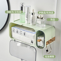 Washing towel storage box wall-mounted light luxury punch-free disposable cleansing towel cosmetic cotton shelf box with cover