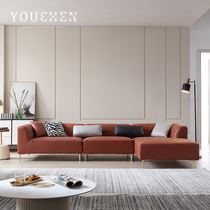 Technology cloth sofa free to wash Hermes Orange Designer L-shaped Guifei modern simple bubble sofa