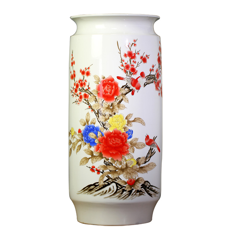 Jingdezhen ceramic quiver sitting room decoration vase furnishing articles study calligraphy and painting scroll painting of flowers and landscape painting to receive the goods