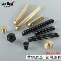 Cabinet drawer Wardrobe cabinet handle Pure copper gold European black American cabinet door handle Modern simple Nordic