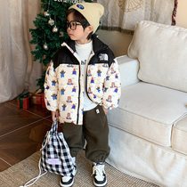 Winter boys cotton-padded jackets thickened 2024 new fashionable little boy down-padded jackets trendy baby cotton-padded jackets fashionable