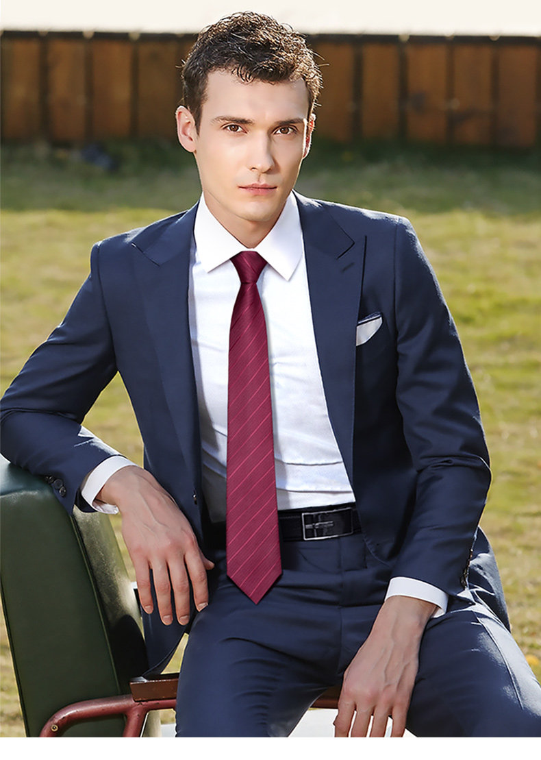 盛世尼曼红色领带男拉链式男士正装结婚新郎婚礼商务韩版懒人免打结易