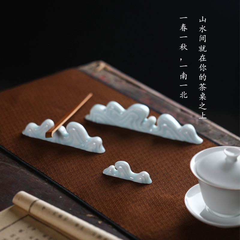 Bright ceramic tea accessories bijia tea pillow chopsticks jingdezhen kung fu tea set zero with high temperature celadon dashanzi tea set