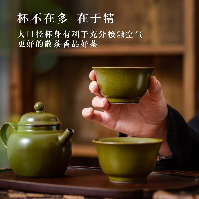 Single cup tea cup at the end of the master of jingdezhen ceramic kung fu tea set large personal special pure color sample tea cup