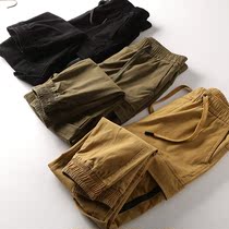 What should look like fashion sports trend overalls cotton twill feet all-American casual pants men