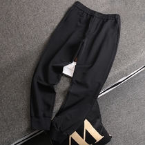 Domestic single bird home withdrawal cabinet cut tail goods elastic waist closed ankle-length pants four-sided elastic slim feet casual pants men