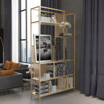 Office Wrought iron shelf Nordic bookshelf Floor-to-ceiling living room partition screen Storage cosmetics display rack Gold