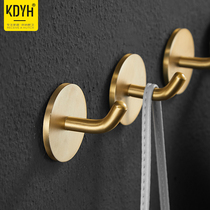 Light and luxurious free punching full copper solid door rear cloakroom Living Room Genguan Containing Hook Toilet Bathroom Clothing Hook