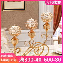 Candle holder European ornaments metal candlestick ornaments American luxury home romantic candlelight dinner wedding props