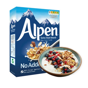 英国Alpen欧倍无加糖 粗粮膳食水果坚果健身即食营养燕麦片