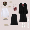 Women's long suit+women's white long sleeves+black long skirt+wine red bow tie with badge as a gift