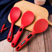 Fragrant color silicone rice spoon Household rice cooker rice shovel Non-stick rice spoon spatula set net red creative kitchenware