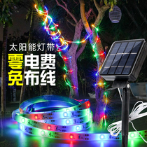 Solar lamp with outdoor patio garden Balcony Decoration Waterproof Christmas Tree Grass Terrace Light Strips Seven Colorful Sparkling Light Strips
