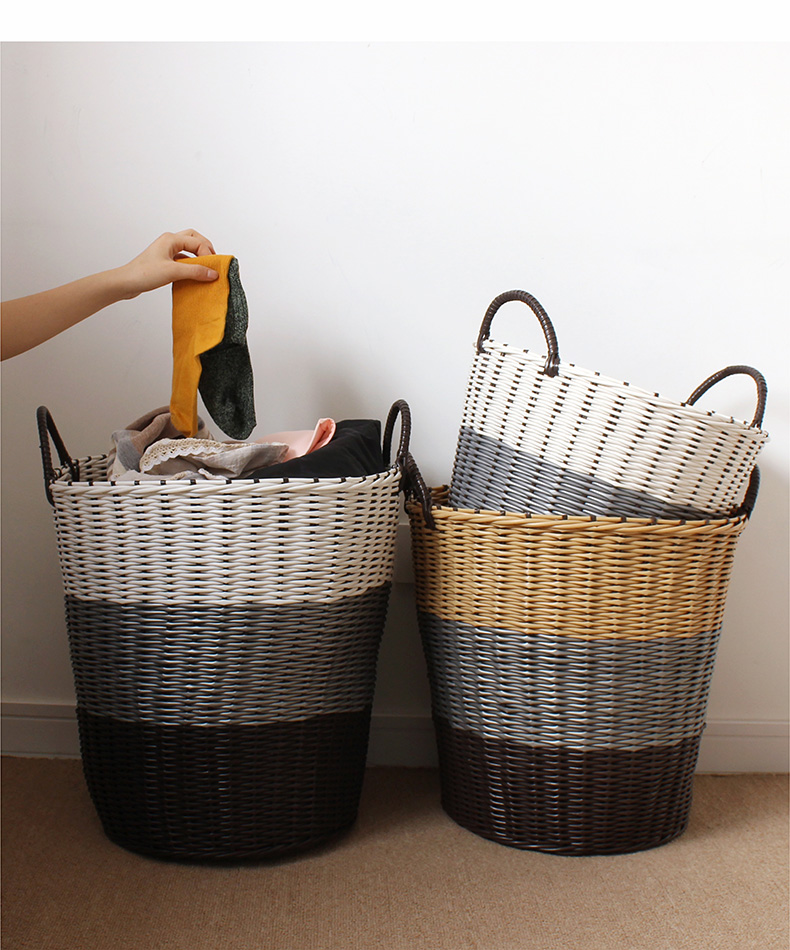 脏衣服玩具篮脏衣篓洗衣桶家用收衣蓝筐塑料装衣娄放衣服的收纳筐