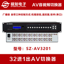 Masters know 32 into 1 out AV switcher 28 port 30 30 way 32 mouth cut 1 AV audio-video switcher wheel tour remote control