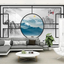 Chinese landscape comes with border wallboard painting 3D bamboo and wood fiberboard decorative mural integrated board wall panel background wall