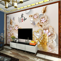 Chinese 3D stereoscopic integrated board Living room TV background wall Bamboo wood fiberboard 5D film and television wall Sofa wallboard painting