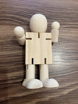 Wooden man white billet DIY wooden robot doll joint puppet Childrens educational toy Cartoon painting graffiti