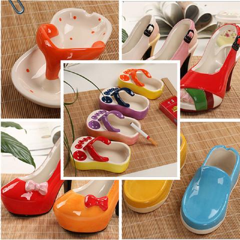 Rhinoceros, express it in cartoon creative move girls shoes ceramic ashtray multi - function mini household gifts gifts