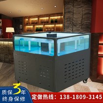 Fresh supermarket seafood fish tank special hotel seafood tank stainless steel square King Crab seafood pool commercial