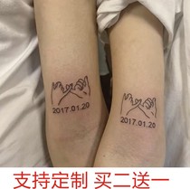 DIY tattoo stickers custom couples holding hands date digital hipster original male and female pull hook gestures