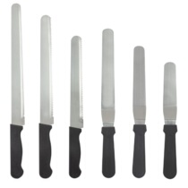 Stainless steel plastic handle fine teeth Coarse Tooth Flat Tooth Bread Knife Bending Smear Straight Rag Knife Serrated Knife serrated knife Framed Flower Knife