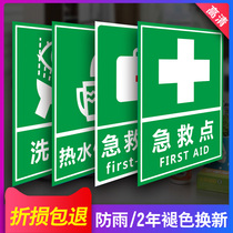 First aid box site medicine box sign emergency water source hot water supply department emergency shower station medical point eye wash station bathing place rinse shelter shelter drinking water movable fire zone sign 18