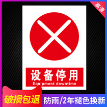 22 Equipment deactivation plate signage warning sign mechanical machine maintenance and deactivation warehouse factory production workshop safety identification sign warning sign sign notice board customization