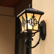 Solar wall lamp waterproof outdoor New Chinese home garden aisle light outdoor super bright Villa courtyard landscape light