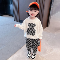 South Korean trendy girls spring and autumn suit 2022 new children cartoon necropolis The red Korean version of the Cubs is a boomer
