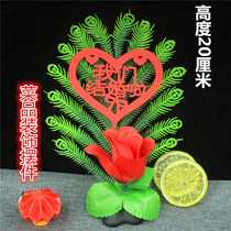 Hotel cooking sassy plate ornaments wedding birthday dishes cold dishes decoration mood simulation pan head flower and grass embellishment