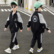 South Korean boy clothes boy autumn clothing suit 2021 new three sets Korean version CUHK Childrens spring and autumn jacket sports pants