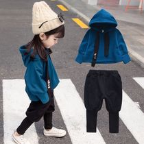 South Korean online red girl dress foreign air suit womens baby spring autumn clothing 2021 new trendy Korean version childrens two