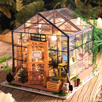 Diy cottage miniature landscape Casey greenhouse handmade mini large house art villa assembly model