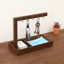 Solid wood key containing swing piece Xuan Guanguanjin door Entry into the family shoe cabinet Desktop Shelf Living Room Creative Pallet God