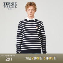 TeenieWeenie Bear mens Korean fashion casual striped loose crew neck sweater winter mens top