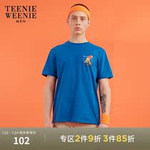 TeenieWeenie bear mens summer Korean version of fashion leisure sports round neck short sleeve T-shirt Xinjiang cotton