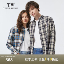 TeenieWeenie bear mens clothing 2021 autumn new long-sleeved plaid shirt loose casual top tide