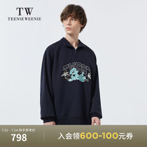 TeenieWeenie bear mens clothing 2021 autumn new cartoon letter printing stand-up collar pullover sweater tide