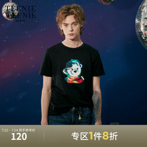 TeenieWeenie Bear mens Korean version of casual fashion printing round neck short sleeve T-shirt summer tide Xinjiang cotton