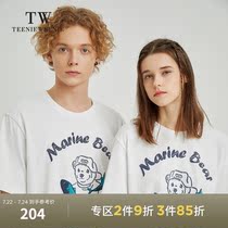 TeenieWeenie bear mens clothing 2021 summer new round neck short-sleeved T-shirt cartoon printing top tide