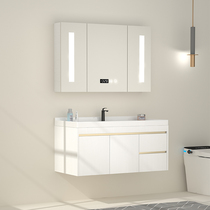 German Woewei's light and extravagant white bathroom cabinet combined with solid wood modern simple wash basin wash basin toilet