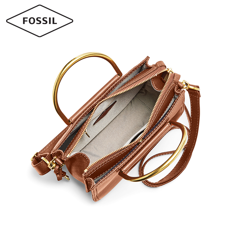 Fossil2019新款休闲金属手提舒适牛皮纯色单肩斜跨包女包ZB7660 