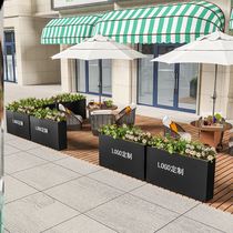 Custom Rectangular Square Park Planting Groove Partition Outdoor Screen Flowers Altar Iron Art Flower Case Combined Fence Courtyard