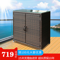 Balcony cabinet locker sunscreen waterproof storage cabinet Cabinet rattan outdoor garden outdoor open air large capacity