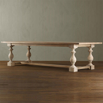 American full solid wood meeting desk logs made of old folk sleeping long table guests in talks table retro dining table and chairs combination