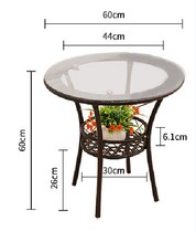 Modern minimalist tempered glass vines Balcony Small Tea Table Small Round Table Glass Tea Table Round Casual Mini Table