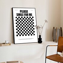 Black and white board decoration painting modern living room creatively simple shutdown TV bedside side cabinet desktop